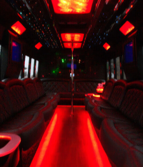 Luxurious party bus interior